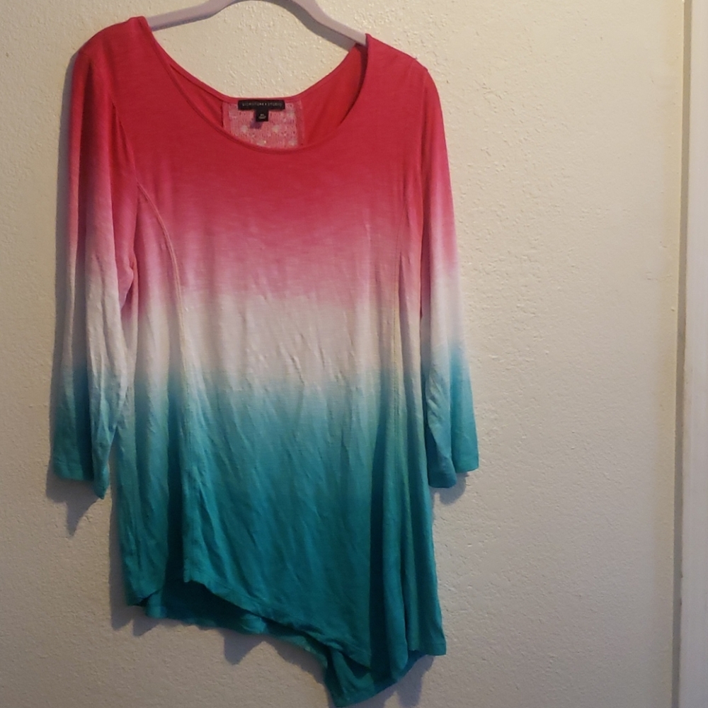 Signature studio pink and green blouse